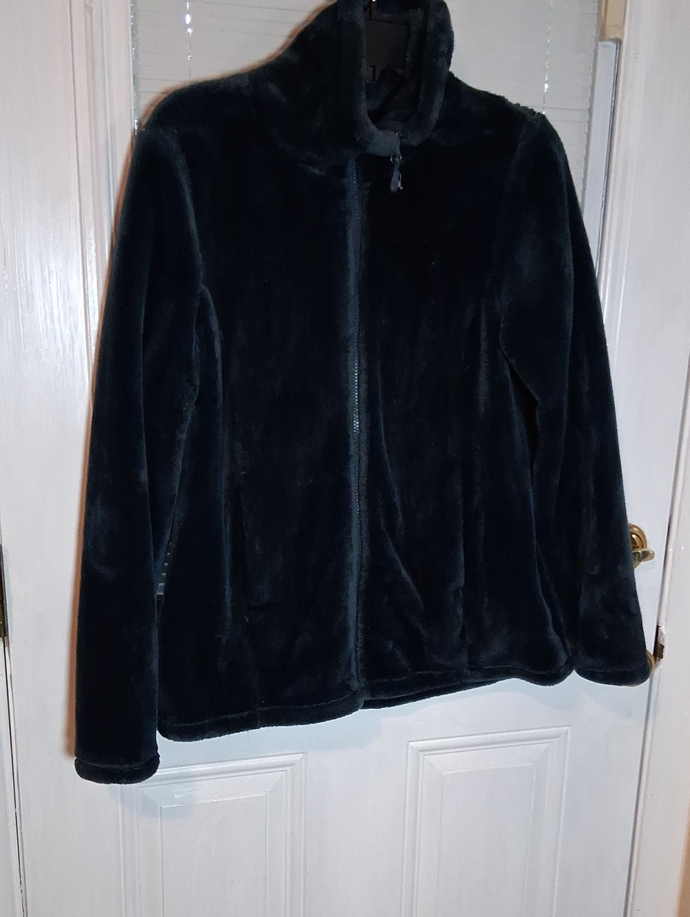 32 Degrees Women's Black Plush Full-Zip Teddy Coat